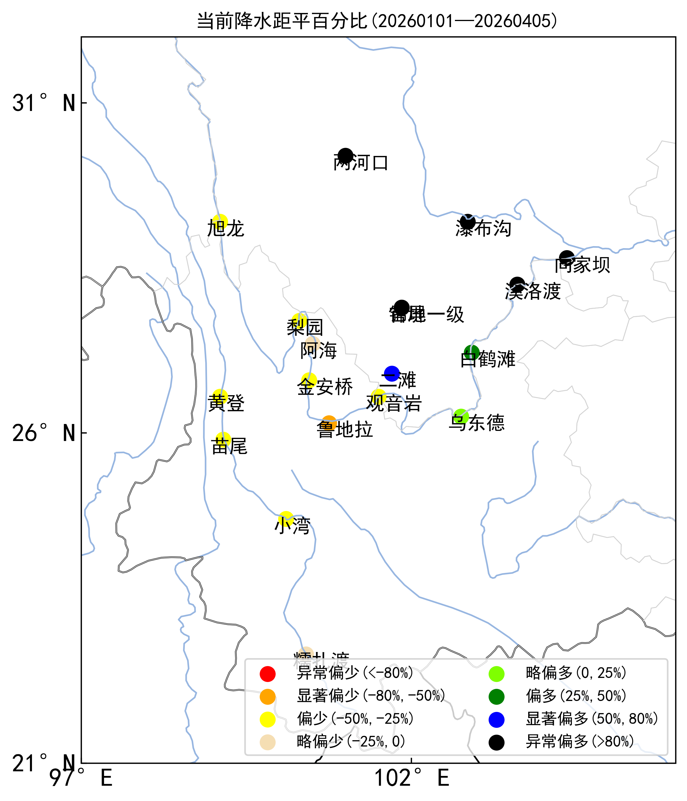 区域降水距平图