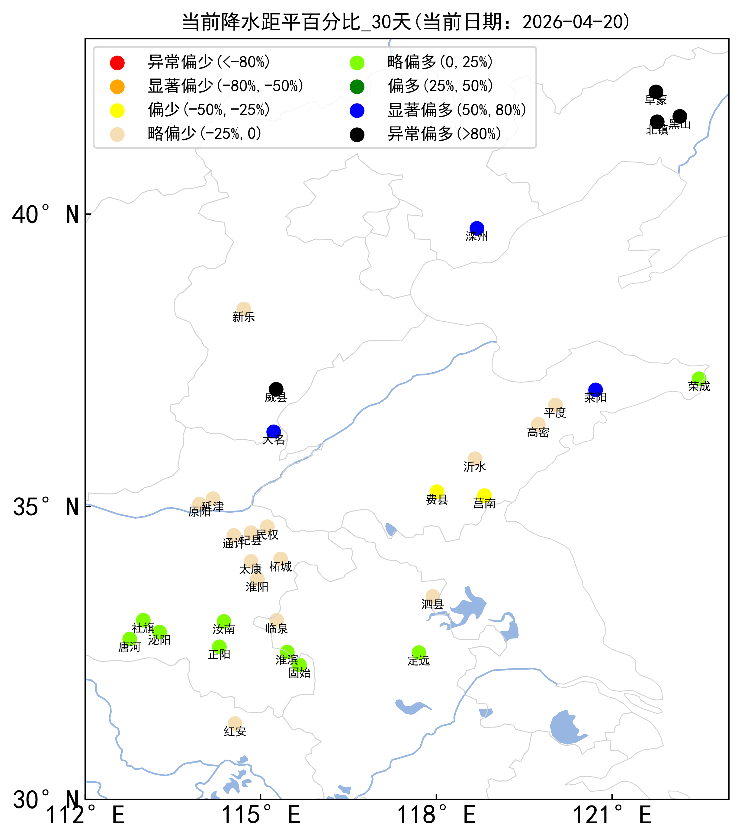区域降水距平图