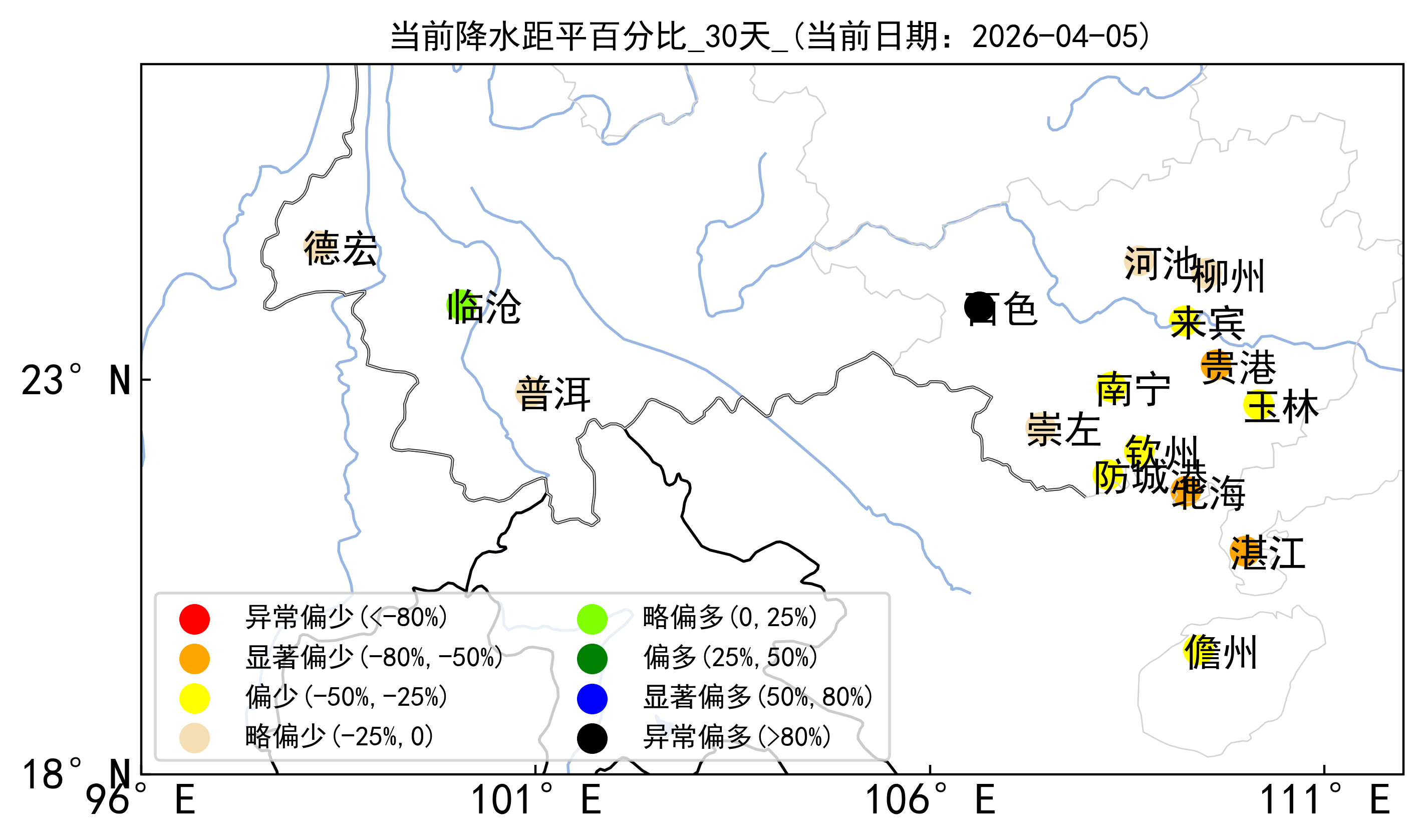 区域降水距平图